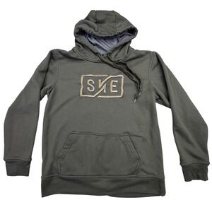 SHE Outdoor Women's Dark Green Fleece Hoodie Jacket Size XS Orange Gray Logo‎